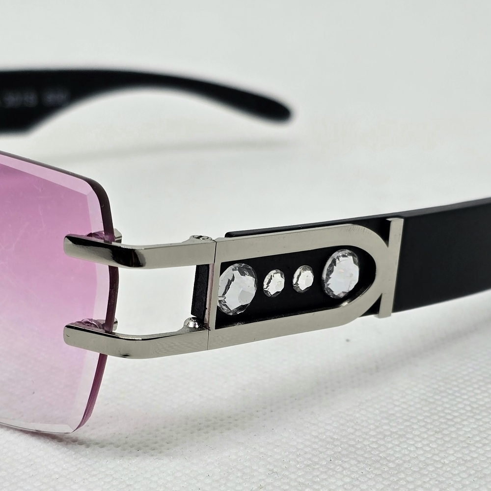 Porta Romana Pink Sunglasses WITH WOODEN TEMPLES AND STONES